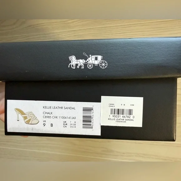 Coach Kellie Leather Sandal Chalk Size 9B EUC - Picture 5 of 9